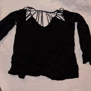 For Love And Lemons Black Strappy Blouse